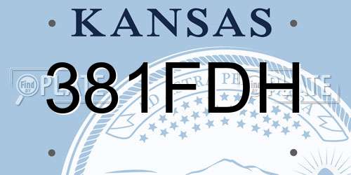 381FDH Kansas License Plate