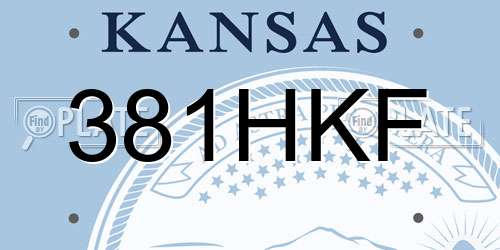 381HKF Kansas License Plate