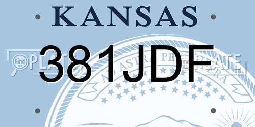 381JDF Kansas License Plate