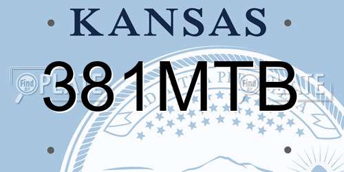 381MTB Kansas License Plate