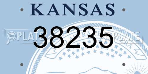 38235 Kansas License Plate