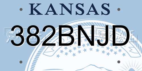 382BNJD Kansas License Plate