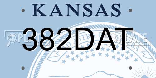 382DAT Kansas License Plate