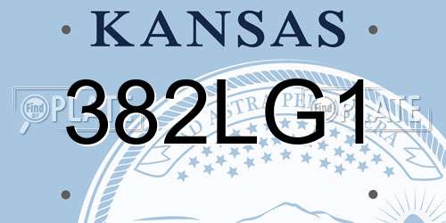 382LG1 Kansas License Plate