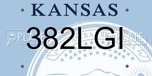 382LGI Kansas License Plate