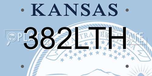 382LTH Kansas License Plate