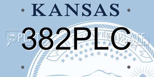 382PLC Kansas License Plate