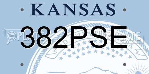 382PSE Kansas License Plate