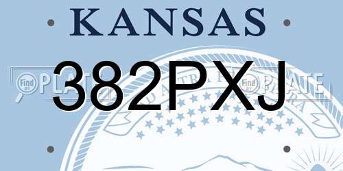 382PXJ Kansas License Plate