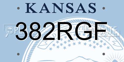 382RGF Kansas License Plate