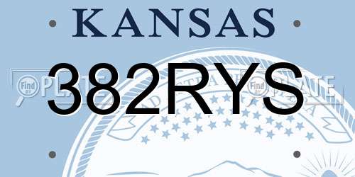 382RYS Kansas License Plate