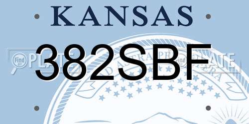 382SBF Kansas License Plate