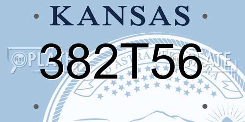 382T56 Kansas License Plate