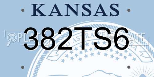 382TS6 Kansas License Plate