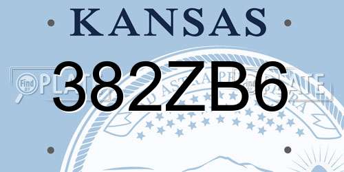 382ZB6 Kansas License Plate