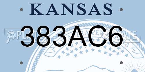 383AC6 Kansas License Plate