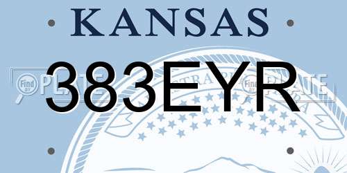 383EYR Kansas License Plate