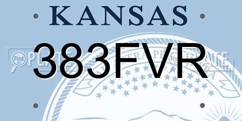 383FVR Kansas License Plate