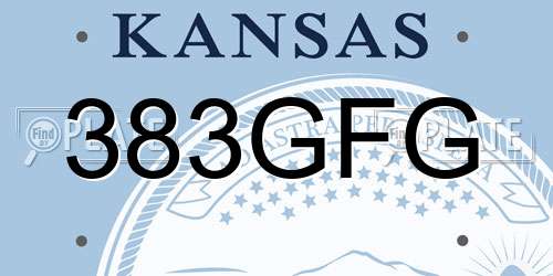 383GFG Kansas License Plate