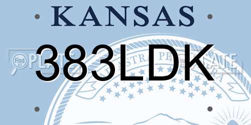 383LDK Kansas License Plate