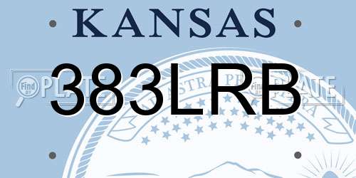383LRB Kansas License Plate