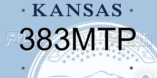 383MTP Kansas License Plate