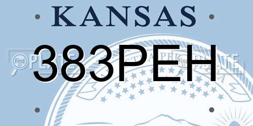 383PEH Kansas License Plate