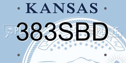 383SBD Kansas License Plate