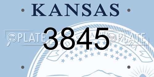 3845 Kansas License Plate
