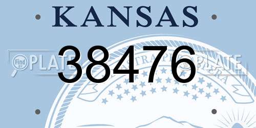 38476 Kansas License Plate