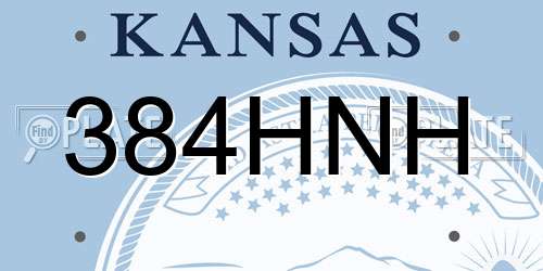 384HNH Kansas License Plate