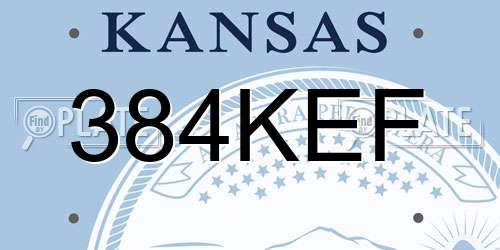 384KEF Kansas License Plate