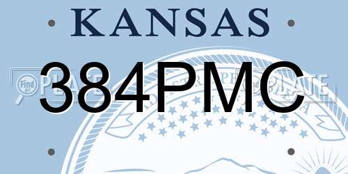 384PMC Kansas License Plate