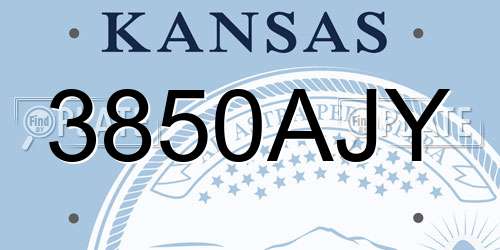 3850AJY Kansas License Plate