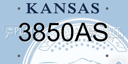 3850AS Kansas License Plate