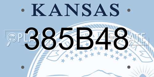 385B48 Kansas License Plate
