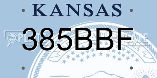 385BBF Kansas License Plate