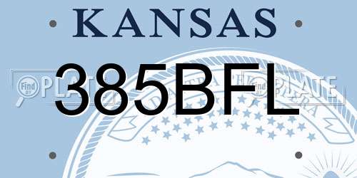 385BFL Kansas License Plate