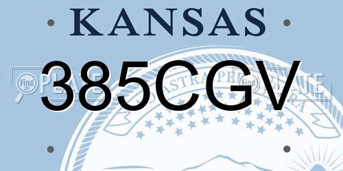 385CGV Kansas License Plate