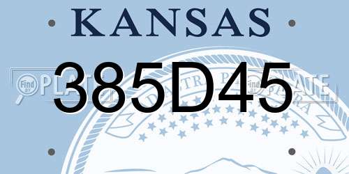 385D45 Kansas License Plate