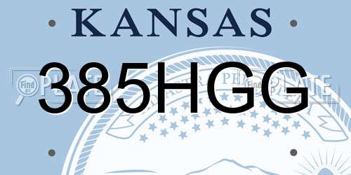 385HGG Kansas License Plate