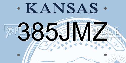 385JMZ Kansas License Plate