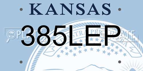 385LEP Kansas License Plate