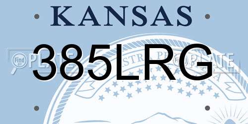 385LRG Kansas License Plate