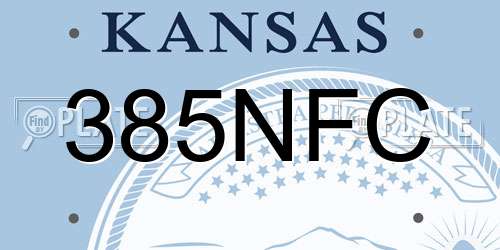 385NFC Kansas License Plate
