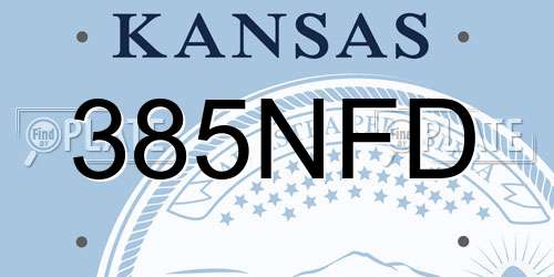 385NFD Kansas License Plate