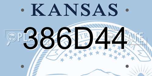 386D44 Kansas License Plate