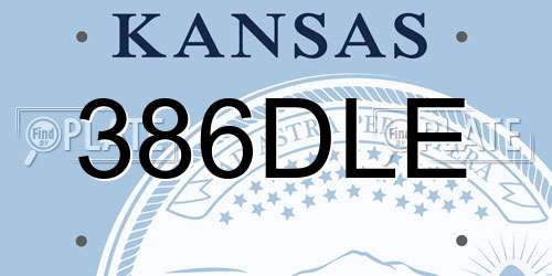 386DLE Kansas License Plate