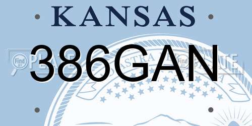 386GAN Kansas License Plate