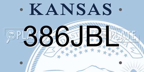 386JBL Kansas License Plate
